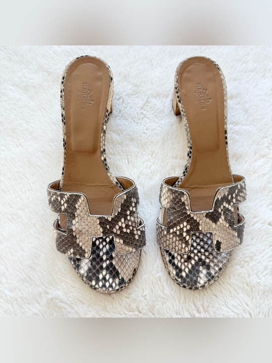 Shoes - Hermes brown python oasis sandals  women size 38 EU Authentic Retail 3200$